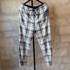 Nautica Men's Blue and White Plaid Joggers